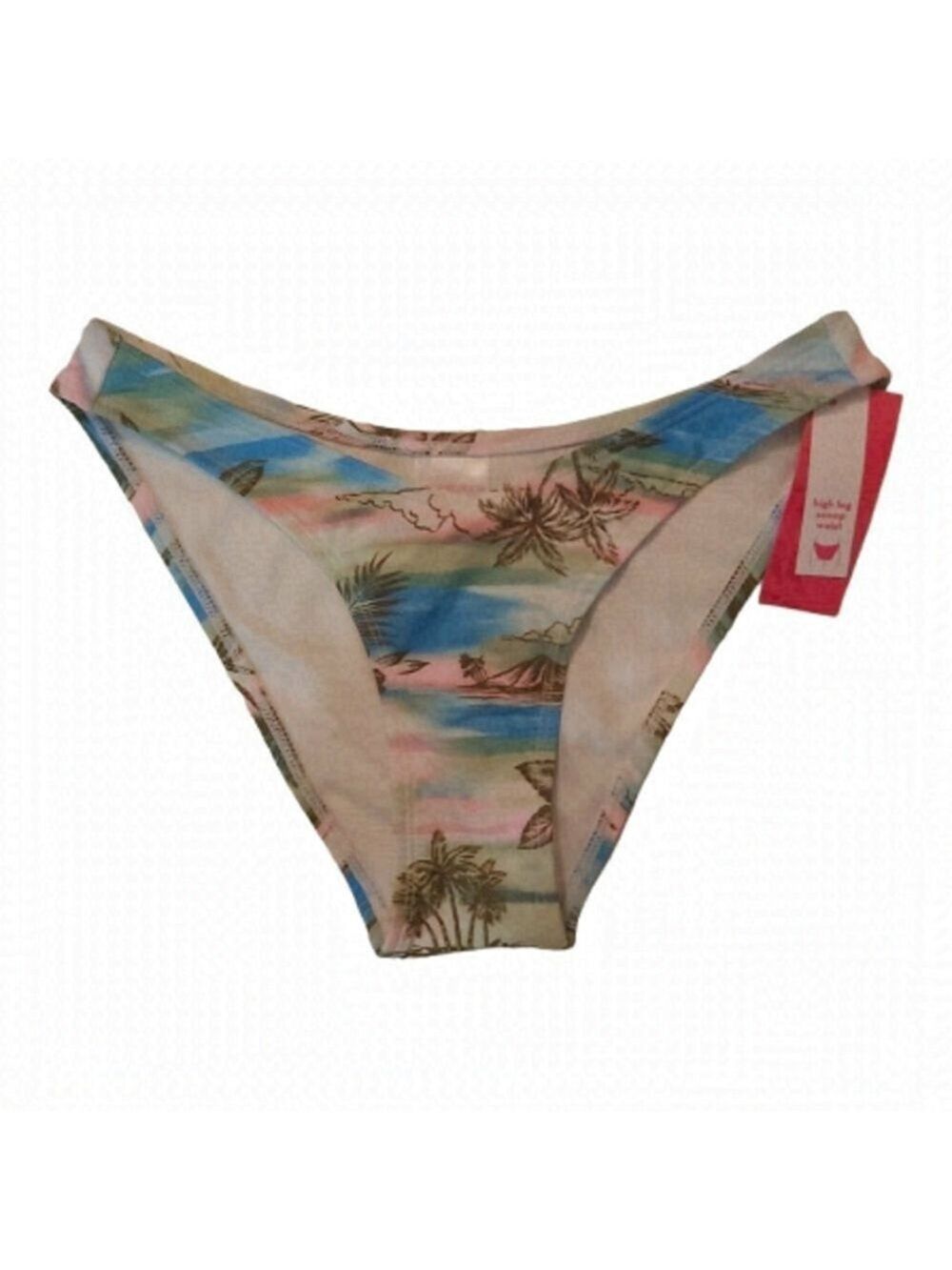 Xhilaration Women's Tropical High Leg Scoop Waist Bikini Bottom Size XS (00)